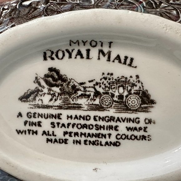(SOLD) Vintage (1960s) Myott Royal Mail Gravy Boat & Underplate - Picture 7 of 7